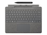 Microsoft Surface Pro Keyboard - tangentbord - med pekdyna, accelerometer, Förvarings- och laddningsfack för Surface Slim Pen 2 - QWERTY - engelska - platina - med Slim Pen 2 Inmatningsenhet 8X8-00185