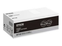 Epson 0710 - 2-pack - hög kapacitet - svart - original - tonerkassett C13S050710