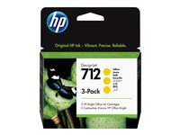 HP 712 - 3-pack - gul - original - DesignJet - bläckpatron 3ED79A