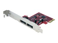 StarTech.com 2 Port SATA 6 Gbps PCI Express eSATA Controller Card - Storage controller - 2 Channel - eSATA 6Gb/s - 6 Gbit/s - PCIe - PEXESAT32 - kontrollerkort - eSATA 6Gb/s - PCIe PEXESAT32