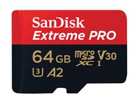 SanDisk Extreme Pro - flash-minneskort - 64 GB - mikroSDXC UHS-I SDSQXCU-064G-GN6MA