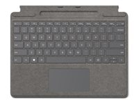 Microsoft Surface Pro Signature Keyboard - tangentbord - med accelerometer, pekplatta, Förvarings- och laddningsfack för Surface Slim Pen 2 - QWERTZ - tysk - platina - med Slim Pen 2 Inmatningsenhet 8X8-00168