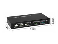 MicroConnect - omkopplare för tangentbord/video/mus/ljud/USB - 2 portar MC-HDMI-USBKVM-UK