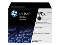 HP 90X - 2-pack - Lång livslängd - svart - original - LaserJet - tonerkassett (CE390XD) CE390XD