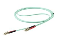 StarTech.com 10 m OM4 LC to LC Multimode Duplex Fiber Optic Patch Cable- Aqua - 50/125 - Fiber Optic Cable - 40/100Gb - LSZH (450FBLCLC10) - patch-kabel - 10 m - havsblå 450FBLCLC10