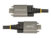 StarTech.com 1 m sidoskruvlåsande USB C-kabel 10 Gbps - USB-IF-certifierad USB-C-kabel - USB 3.1/3.2 Gen 2 Type-C kabel - 100 W (5 A) Power Delivery-laddning, DP alt-läge - Dubbel skruvlåsning - USB-C-kabel ladda/synkronisera - USB typ C-kabel - 24 pin USB-C till 24 pin USB-C - 1 m USB31CCSLKV1M