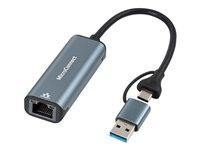 MicroConnect - nätverksadapter - USB-C - Gigabit Ethernet x 1 MC-USBACNET1G