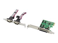 MicroConnect - parallellt/seriellt kort - PCIe 2.0 - RS-232 x 2 + parallell x 1 MC-PCIE-317