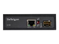 StarTech.com PoE+ industriell fiber till Ethernet-mediakonverterare 60 W - SFP till RJ45 - Singlemode/Multimode fiber till Gigabitkopparnätverk - Kompakt storlek - IP30/-40 &degC till +75 &degC - fibermediekonverterare - 1GbE, 10Mb LAN, 100Mb LAN IMC1GSFP60W