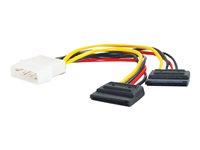 C2G Serial ATA (SATA) Dual Power Splitter Cable - strömdelare - 4 pin intern effekt till SATA-ström - 15 cm 81854