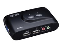 Tripp Lite 2-Port Desktop Compact USB KVM Switch with Audio & Cable Kit - omkopplare för tangentbord/video/mus - 2 portar B004-VUA2-K-R