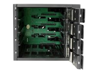 StarTech.com Flyttbart hyllfritt bakpanelställ i aluminium med hot swap-funktion för fyra 3,5" SAS II/SATA III - 6 Gbps HDD - förvaringsmobilrack HSB4SATSASBA