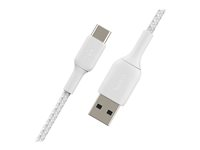 Belkin BoostCharge - USB typ C-kabel - 24 pin USB-C till USB - 3 m CAB002BT3MWH