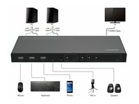 MicroConnect - KVM / video / ljud växeln - 2 portar MC-HDMIKVM0201-4K