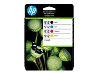 HP 912 - 4-pack - svart, gul, cyan, magenta - original - bläckpatron 6ZC74AE#301