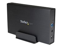 StarTech.com 3.5in Black Aluminum USB 3.0 External SATA III SSD / HDD Enclosure with UASP for SATA 6Gbps - 3.5" SATA Hard Drive Enclosure (S3510BMU33) - förvaringslåda - SATA 6Gb/s - USB 3.0 S3510BMU33