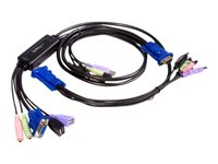 StarTech.com 2 Port USB VGA Cable KVM Switch with Audio - omkopplare för tangentbord/video/mus/ljud - 2 portar SV215MICUSBA