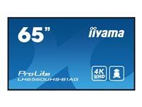 iiyama ProLite LH6560UHS-B1AG 65" Klass (64.5" visbar) LED-bakgrundsbelyst LCD-skärm - 4K - för digital skyltning LH6560UHS-B1AG