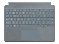 Microsoft Surface Pro Signature Keyboard - tangentbord - med pekplatta, accelerometer, Förvarings- och laddningsfack för Surface Slim Pen 2 - Nordisk - isblå - med Slim Pen 2 Inmatningsenhet 8X8-00049