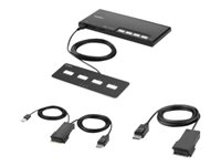 Belkin Modular Secure Single Head - omkopplare för tangentbord/video/mus - 4 portar - TAA-kompatibel F1DN104MOD-PP-4