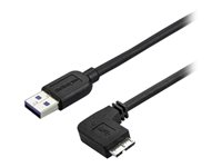 StarTech.com 1m 3 ft Slim Micro USB 3.0 Cable M/M - Right-Angle Micro-USB - USB 3.0 A to Micro B - Angled Micro USB - USB 3.1 Gen 1 5Gbps (USB3AU1MRS) - USB-kabel - Micro-USB typ B till USB typ A - 1 m USB3AU1MRS