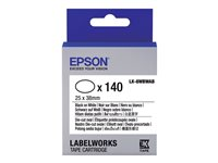 Epson LabelWorks LK-8WBWAB - ovala matrisskurna etiketter - 140 etikett (er) - 25 x 38 mm C53S658902